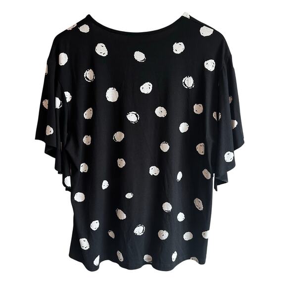Alembika Polka Dot Flutter Sleeve Vneck Blouse top US 3 or 10-12 - Picture 4 of 8